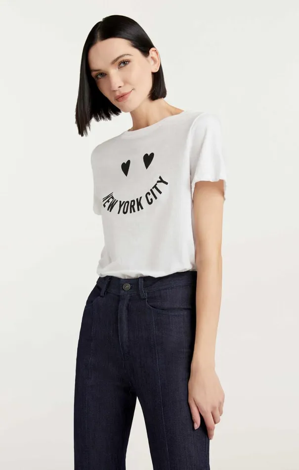 Shop Smiley New York Tee Whiteblack Cinq Sept Tees