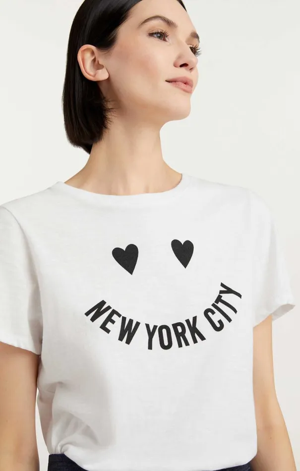 Shop Smiley New York Tee Whiteblack Cinq Sept Tees