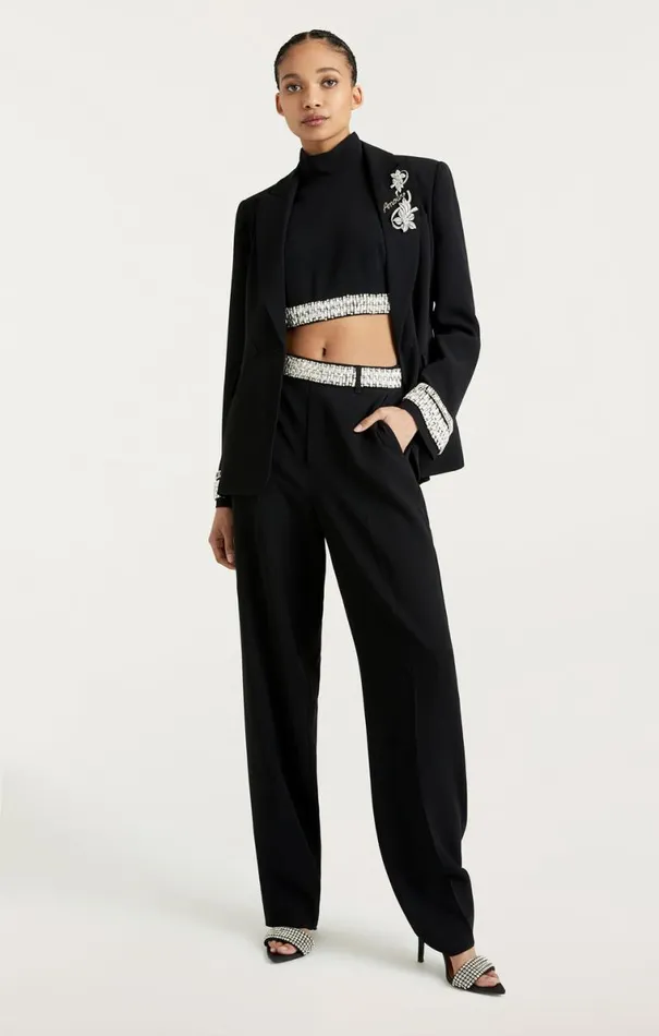 Shop Stacked Jewelry Embellished Cheyenne Blazer Black Cinq Sept Blazers