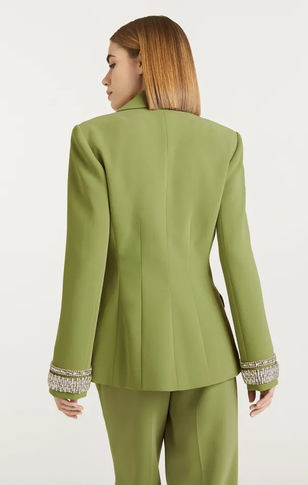 Shop Stacked Jewelry Embellished Cheyenne Blazer Moss Cinq Sept Blazers