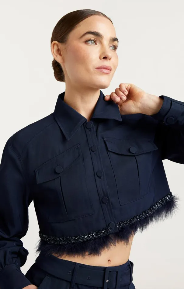 Shop Suvi Jacket Navy Cinq Sept Outerwear