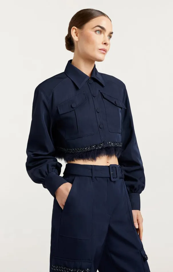 Shop Suvi Jacket Navy Cinq Sept Outerwear
