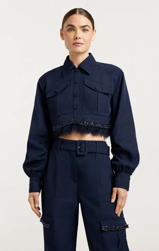 Shop Suvi Jacket Navy Cinq Sept Outerwear