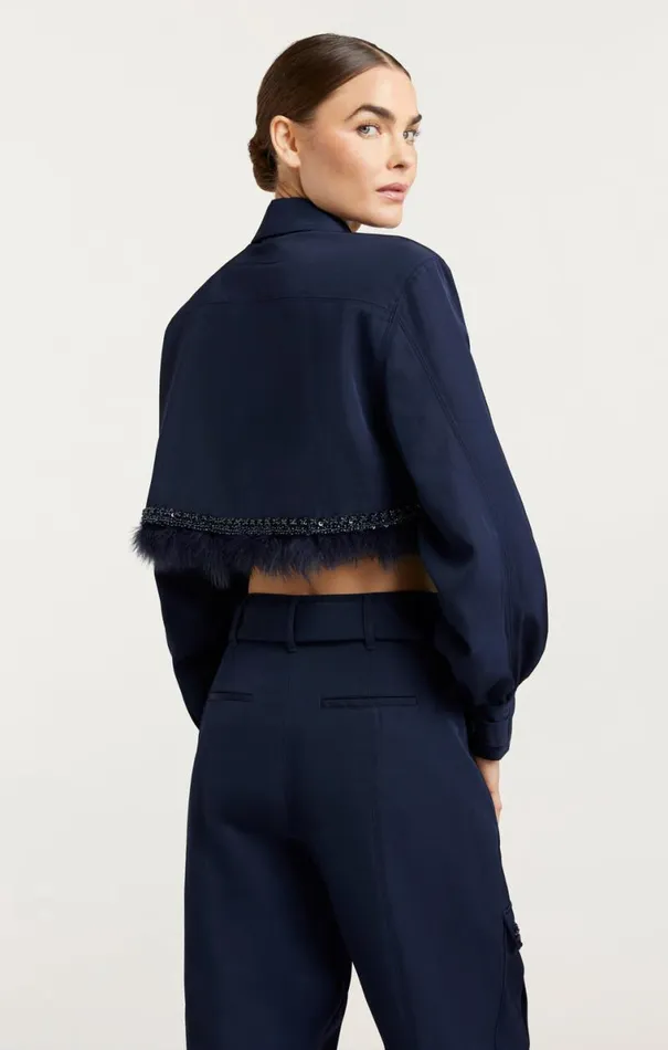 Shop Suvi Jacket Navy Cinq Sept Outerwear