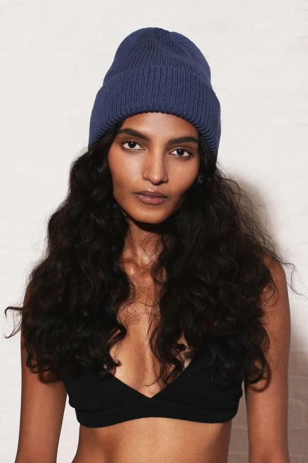Shop Sweaters and Knits Mara Hoffman Jacq Beanie Blue Shop Sweaters and Knits Mara Hoffman Jacq Beanie Blue
