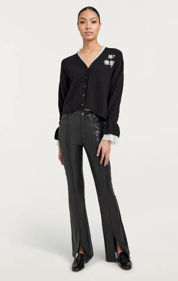 Shop Tayah Cardigan Blackivory Cinq Sept Long Sleeve Tops