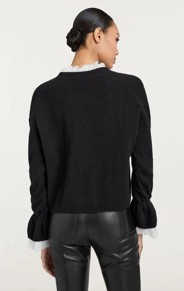 Shop Tayah Cardigan Blackivory Cinq Sept Long Sleeve Tops