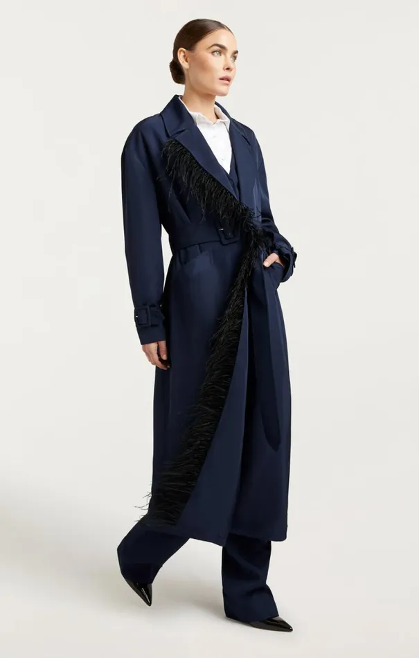 Shop Tillie Trench Navyblack Cinq Sept Outerwear