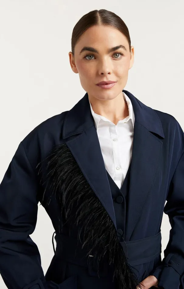 Shop Tillie Trench Navyblack Cinq Sept Outerwear