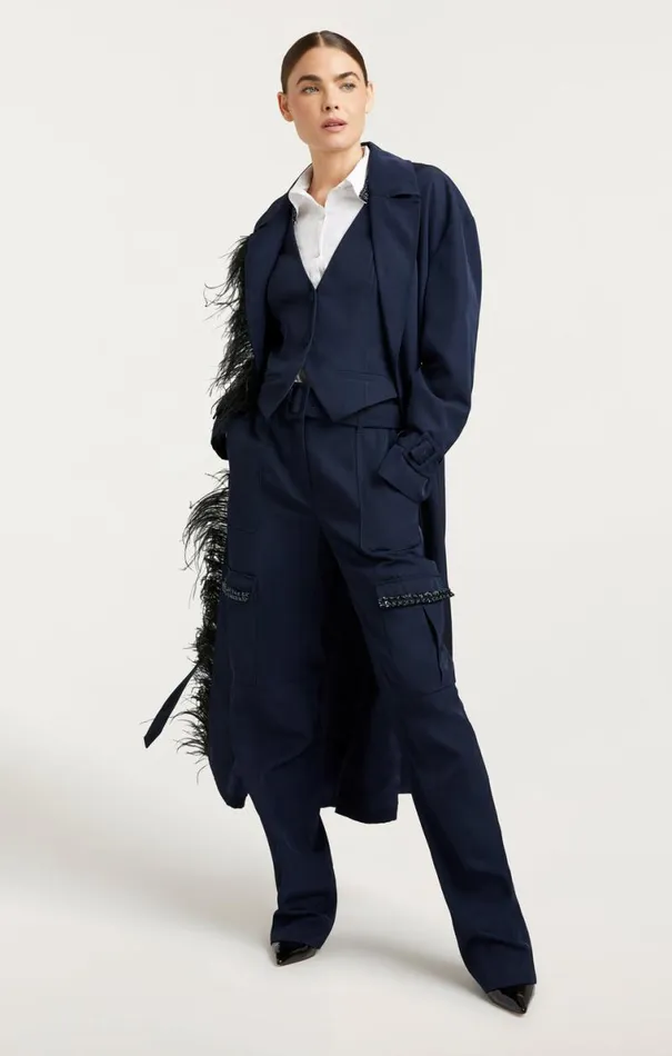 Shop Tillie Trench Navyblack Cinq Sept Outerwear