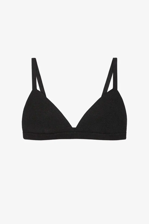 Shop Tops Mara Hoffman Cotton Kiko Bralette Black