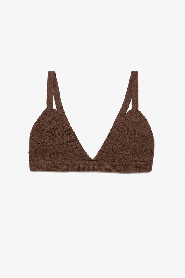 Shop Tops Mara Hoffman Cotton Kiko Bralette Brown