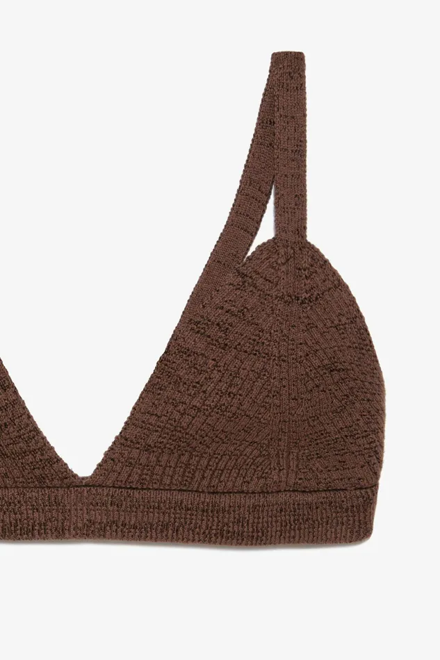 Shop Tops Mara Hoffman Cotton Kiko Bralette Brown Shop Tops Mara Hoffman Cotton Kiko Bralette Brown