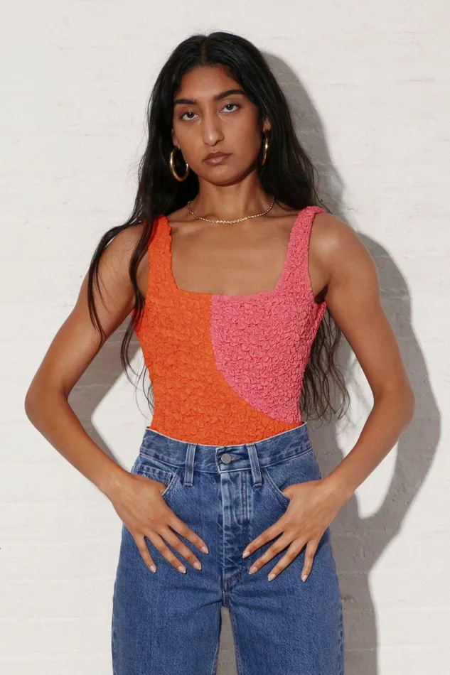 Shop Tops Mara Hoffman Isa Body Suit Orange Shop Tops Mara Hoffman Isa Body Suit Orange