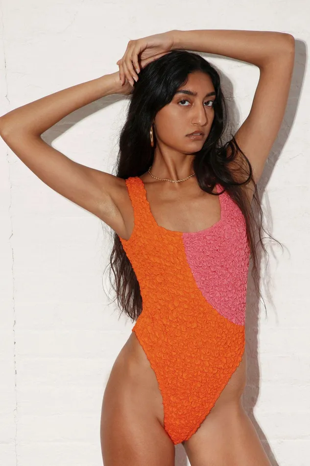 Shop Tops Mara Hoffman Isa Body Suit Orange Shop Tops Mara Hoffman Isa Body Suit Orange