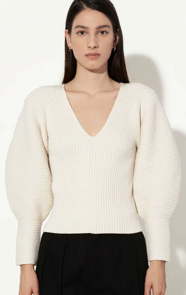 Shop Tops Mara Hoffman Olla Sweater Natural Shop Tops Mara Hoffman Olla Sweater Natural