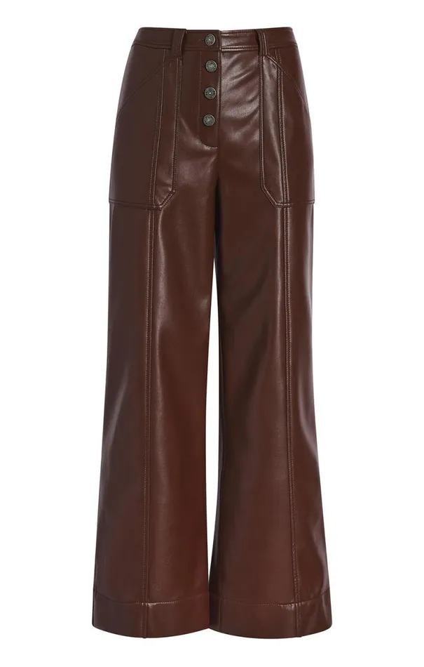 Shop Vegan Leather Benji Pant Tobacco Cinq Sept Pants