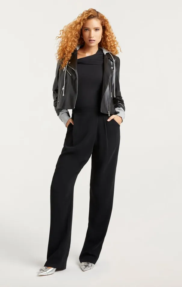 Shop Vegan Leather Evie Jacket Blackheather Grey Cinq Sept Outerwear