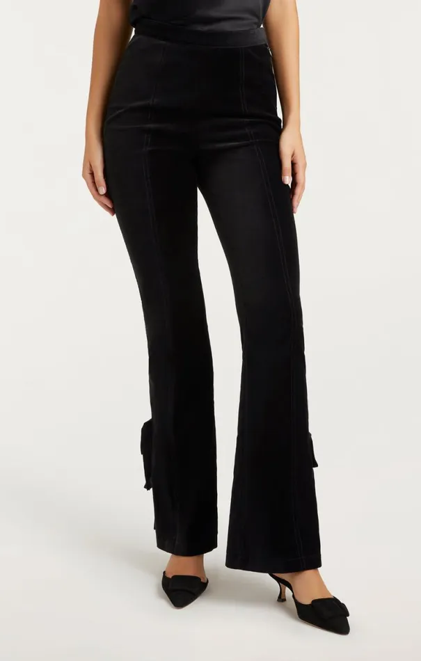 Shop Velvet Long Lou Pant Black Cinq Sept Pants