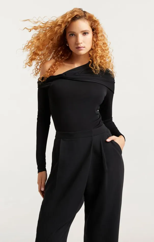 Shop Zaya Top Black Cinq Sept Long Sleeve Tops
