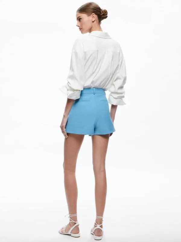 Shorts Women Alice Olivia GARY HIGH WAISTED FRONT PLEAT SHORT Oxford Blue