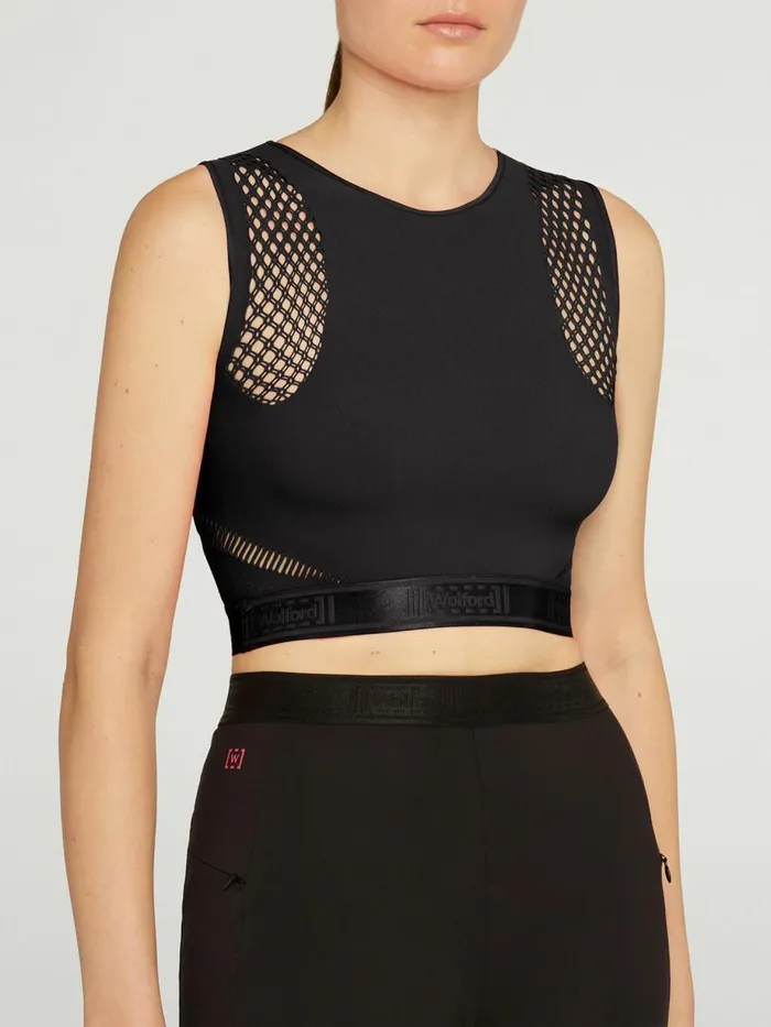 Shuri Crop Top Black Women Wolford Tops