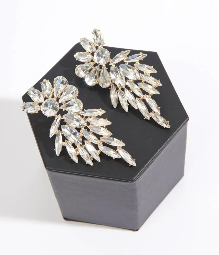 Silver Rhinestone Earrings Accessories Unique Vintage Earrings