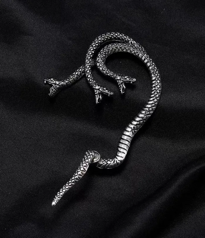 Silver Three Headed Snake Ear Cuff AccessoriesHalloween Unique Vintage Accessories Silver Three Headed Snake Ear Cuff AccessoriesHalloween Unique Vintage Accessories
