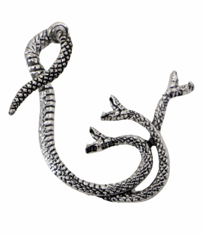 Silver Three Headed Snake Ear Cuff AccessoriesHalloween Unique Vintage Accessories