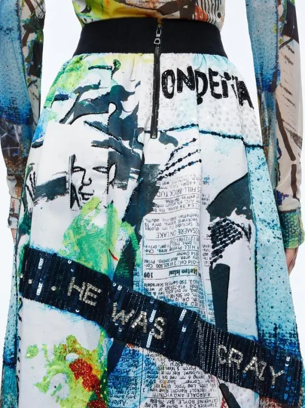 Skirts Women Alice Olivia AO X BASQUIAT TINA EMBELLISHED MAXI SKIRT Confidential