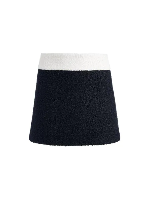 Skirts Women Alice Olivia BAILEY FUZZY KNIT MINI SKIRT Blackecru
