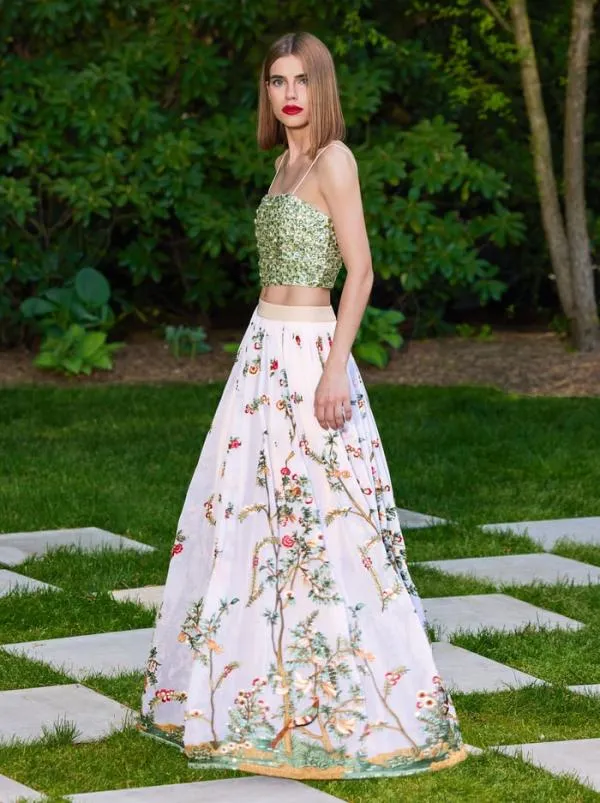 Skirts Women Alice Olivia CATRINA EMBELLISHED GOWN MAXI SKIRT Champagnemulti