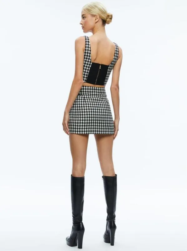 Skirts Women Alice Olivia DONALD SIDE BUTTON SKIRT Blackoff White