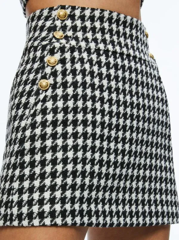 Skirts Women Alice Olivia DONALD SIDE BUTTON SKIRT Blackoff White