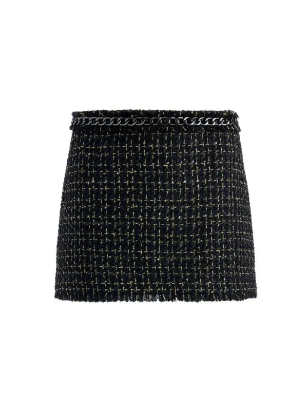 Skirts Women Alice Olivia JALEN CHAIN MINI SKIRT Blackgold