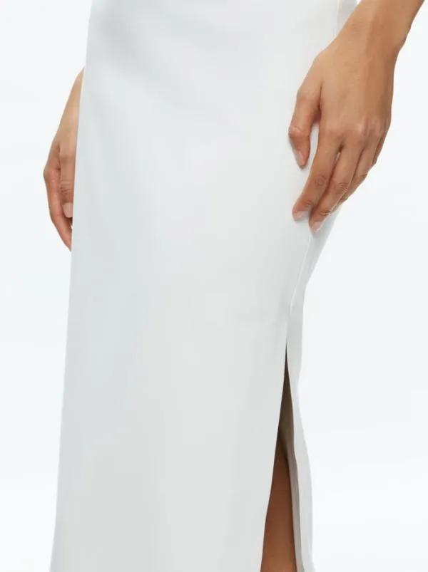 Skirts Women Alice Olivia MAEVE VEGAN LEATHER MIDI SKIRT Off White