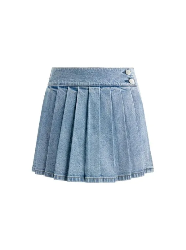 Skirts Women Alice Olivia NOAH DENIM PLEATED SKORT Georgia Vintage Blue
