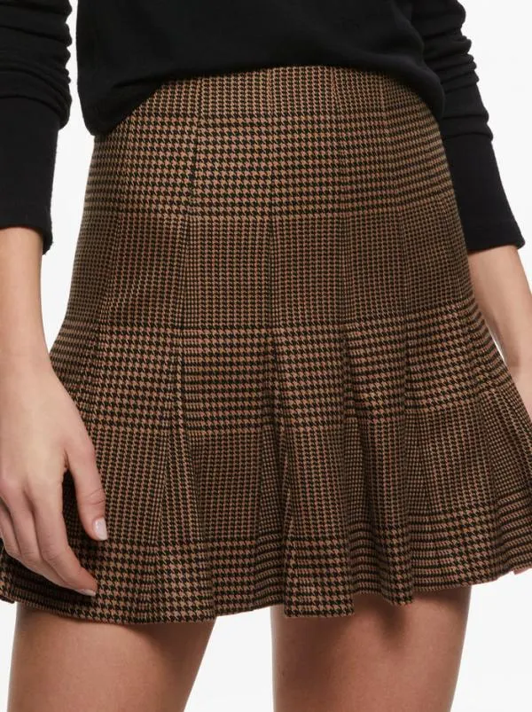 Skirts Women Alice Olivia ZONA HIGH WAISTED MINI SKIRT Camelblack