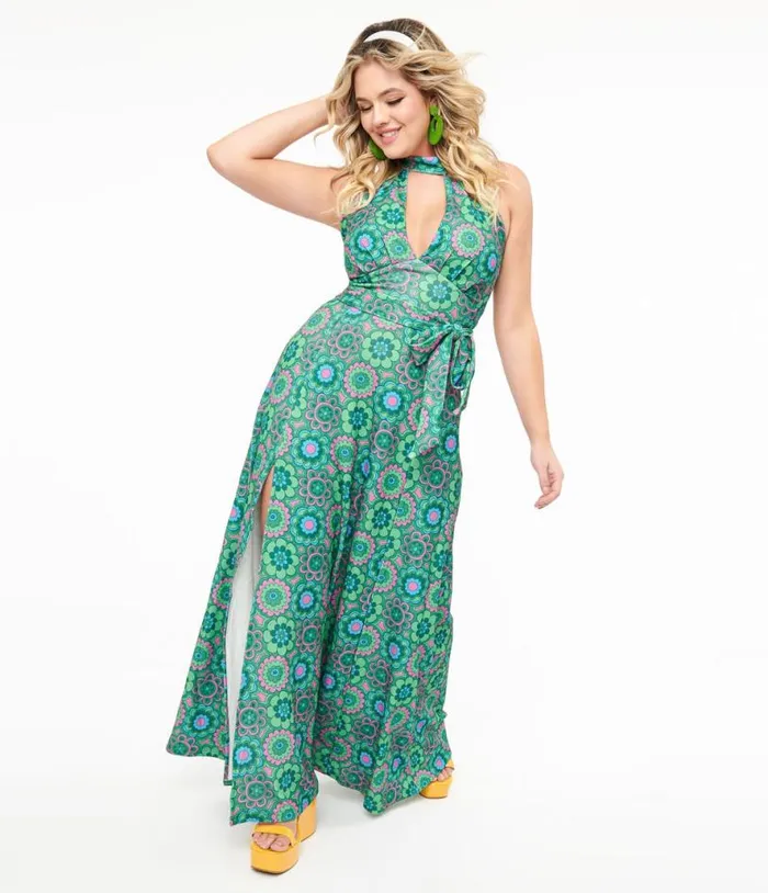 Smak Parlour 1960s Emerald Floral Halter Maxi Dress Dresses Unique Vintage Maxi Smak Parlour 1960s Emerald Floral Halter Maxi Dress Dresses Unique Vintage Maxi