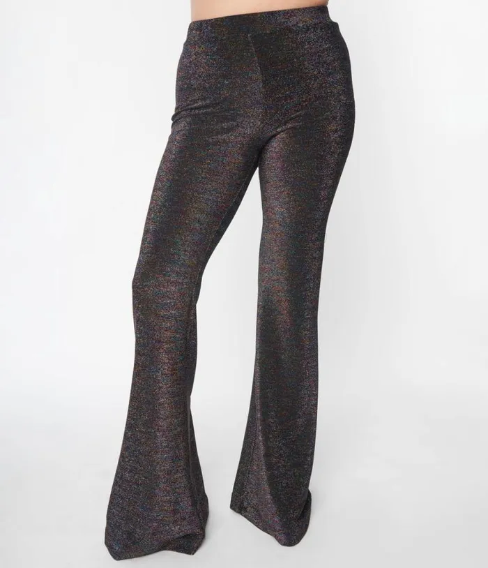 Smak Parlour 1970s Rainbow Lurex Flare Pants ClothingPlus Unique Vintage Pants