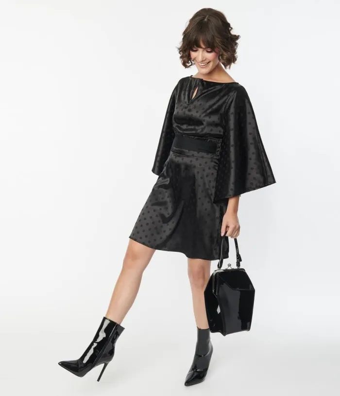 Smak Parlour Black Damask Dot Social Climber Caftan DressesPlus Unique Vintage Maxi Smak Parlour Black Damask Dot Social Climber Caftan DressesPlus Unique Vintage Maxi