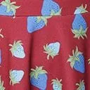 Smak Parlour Burgundy and Blue Strawberry Group Chat Flare Dress Dresses Unique Vintage Pocket Dresses