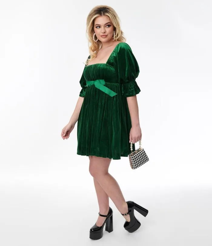Smak Parlour Green Velvet Love Interest Babydoll Dress DressesPlus Unique Vintage Babydoll Smak Parlour Green Velvet Love Interest Babydoll Dress DressesPlus Unique Vintage Babydoll