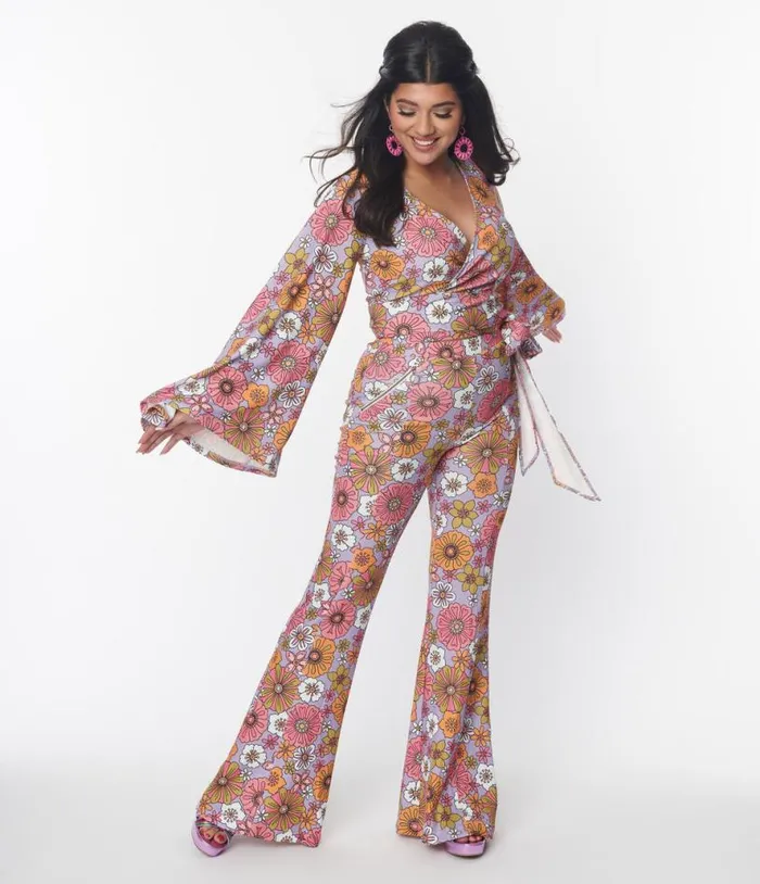 Smak Parlour Lavender Retro Bloom Zipper Pocket Flare Pants Clothing Unique Vintage Pants Smak Parlour Lavender Retro Bloom Zipper Pocket Flare Pants Clothing Unique Vintage Pants