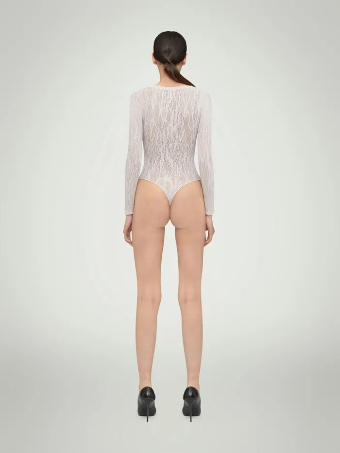 Snake Lace String Body Platinum Women Wolford Longsleeve Shirts