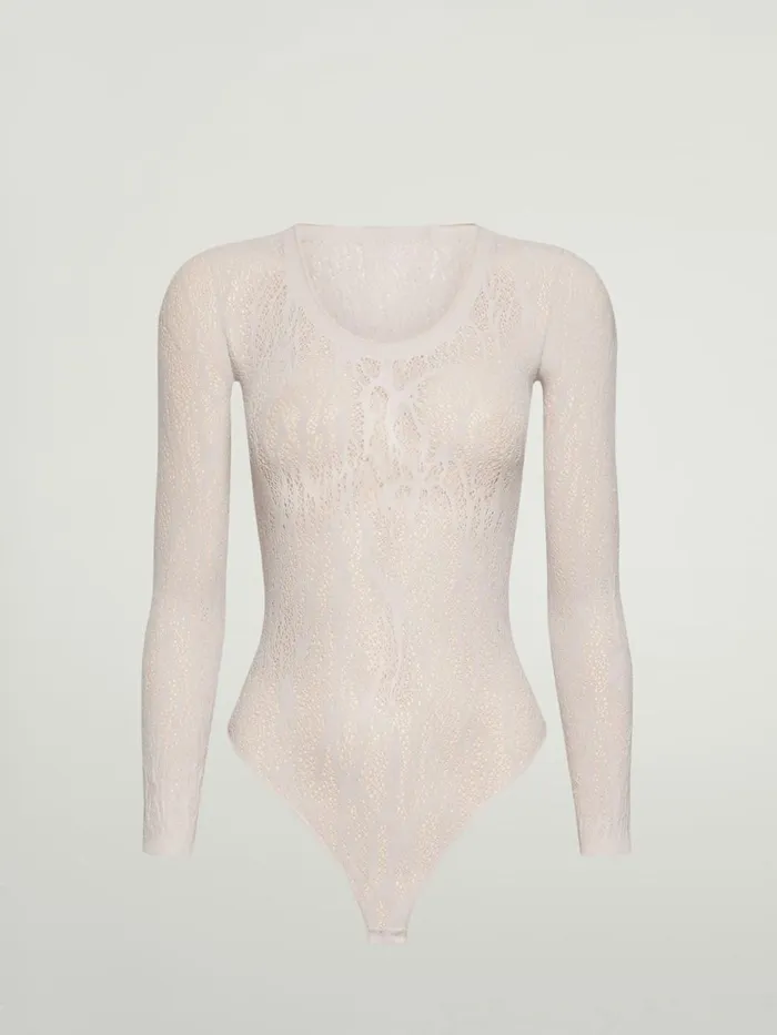 Snake Lace String Body Platinum Women Wolford Longsleeve Shirts