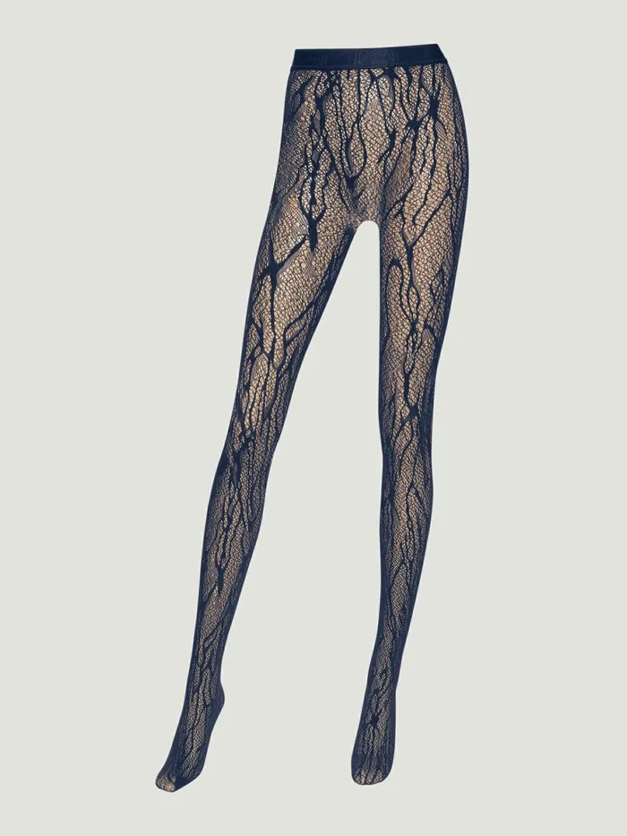 Snake Lace Tights Navy Women Wolford Tights
