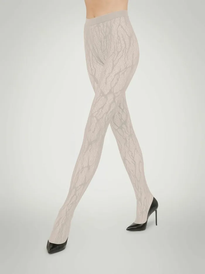 Snake Lace Tights Platinum Women Wolford Tights