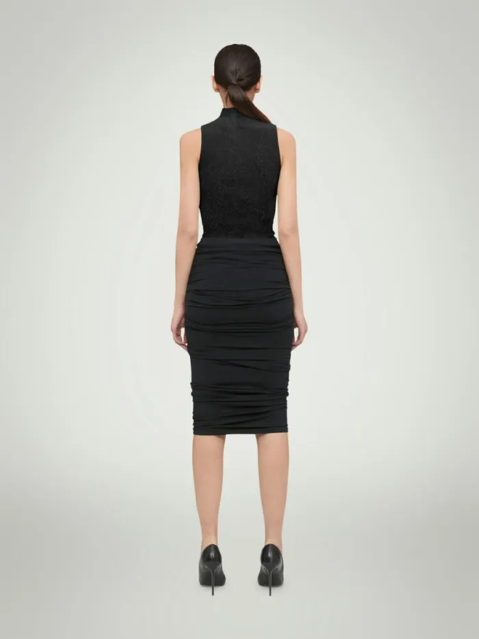 Snake Lace Top Sleeveless Black Women Wolford Tops