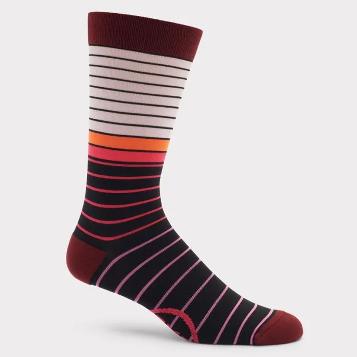 Socks Men GFORE MIXED STRIPED COMPRESSION CREW SOCK Cabernet